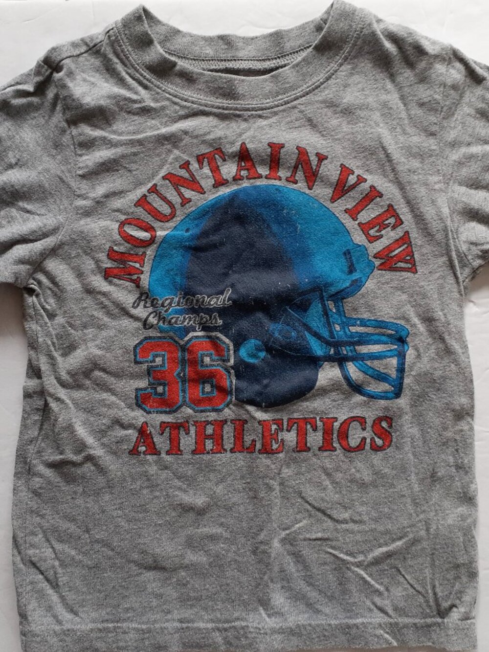 Children's Place Boys T-Shirt Football Gray Long Sleeve 3T